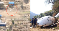 खोटाङमा एयर डाइनेष्टिको हेलिकप्टर अवतरण गर्दा अनियन्त्रित भई पल्टियो (भिडियो सहित)