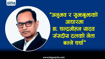 नेपाली कांग्रेस भित्र अनुभव र सुझबुझको आधारमा डा. चन्द्रमोहन यादव संसदीय दलको नेता बन्ने चर्चा चुलिदै