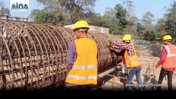 नारायणगढ–गैँडाकोट आइकोनिक पुल निर्माणमा गति,  आधुनिक ‘ओसेल’ प्रविधि प्रयोग हुँदै