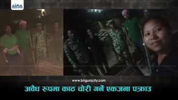 पर्सामा वन डिभिजनको टोलीद्वारा अवैध काठ चोर्ने समूहमध्‍येको एक जना पक्राउ, ६ जना फरार
