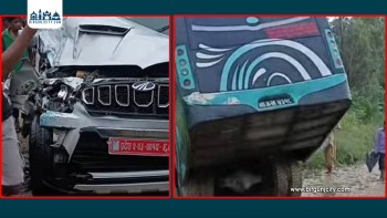 राैतहटमा बस र स्कारपियो ठोक्किँदा दुर्घटना