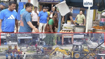 रौतहटको चन्द्रपुरमा फुटपाथ अतिक्रमण हटाउने अभियान सुरु